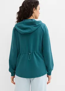 Felpa con zip, cappuccio ed elastico, bonprix
