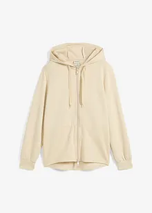 Felpa con zip, cappuccio ed elastico, bonprix