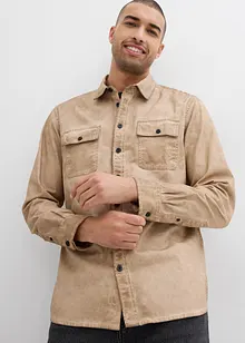 Camicia a maniche lunghe in puro cotone effetto lavato, bonprix