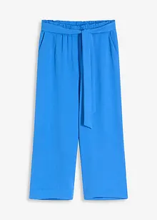 Pantaloni culotte con elastico in vita e risvolto, bonprix