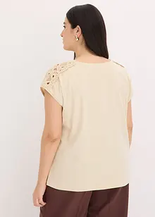 Maglia con inserti lavorati a uncinetto, bonprix