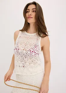 Top in maglia traforata, bonprix