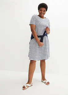 Abito di jersey al ginocchio in filato fiammato di cotone con tasche, bonprix