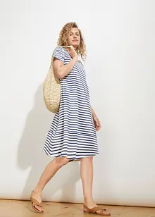 Abito di jersey al ginocchio in filato fiammato di cotone con tasche, bonprix
