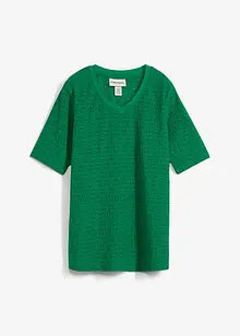 Maglia in crêpe con ricami traforati, bonprix