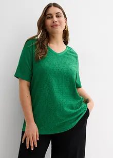 Maglia in crêpe con ricami traforati, bonprix