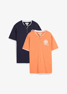 Maglia serafino a maniche corte (pacco da 2), bonprix