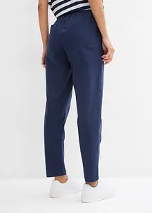 Pantaloni con elastico in vita in misto lino leggero, bonprix