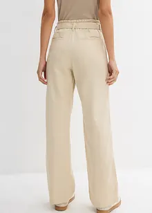 Pantaloni cropped con cinta comoda in puro cotone, bonprix