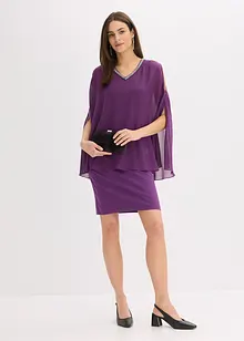 Abito di chiffon con decorazione di strass, bonprix