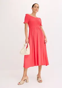Abito midi con lavorazione a punto smock, bonprix