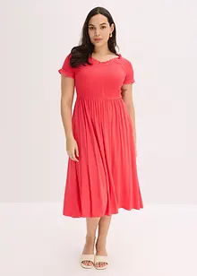 Abito midi con lavorazione a punto smock, bonprix