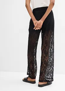 Pantaloni con elastico in vita e pizzo, bonprix