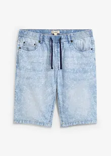Bermuda elasticizzati in jeans leggero con elastico in vita, slim fit, bonprix