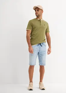 Bermuda elasticizzati in jeans leggero con elastico in vita, slim fit, bonprix