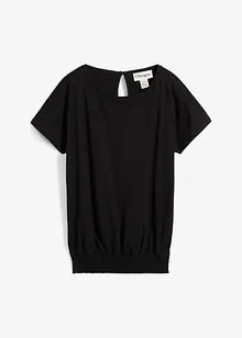 Maglia in filato fiammato di cotone biologico con fascia smock, bonprix