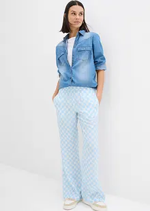 Pantaloni a palazzo a quadri in viscosa fluente, bonprix
