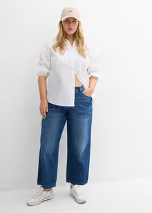 Baggy jeans cropped ultra morbidi, vita media, bonprix