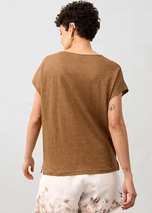 Maglia in puro lino con pizzo, bonprix
