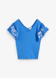 Top in maglia di misto seta con maniche di chiffon, bonprix