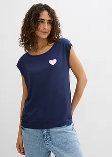 Maglia con fondo asimmetrico in misto viscosa fluente, bonprix