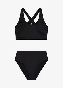 Bikini a bustier a costine (set 2 pezzi), bonprix
