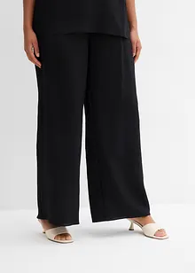 Pantaloni in misto viscosa crinkle strutturato, bonprix