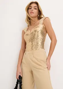 Body con paillettes, bonprix