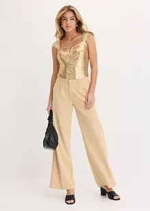 Body con paillettes, bonprix