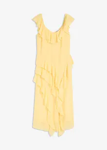 Abito di chiffon con spalline e volant, bonprix