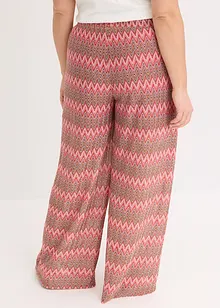 Pantaloni larghi in jersey effetto uncinetto, bonprix