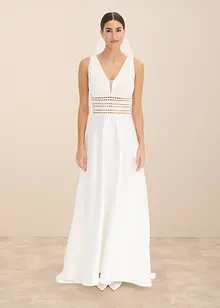 Abito da sposa in satin lucido con pizzo, bonprix