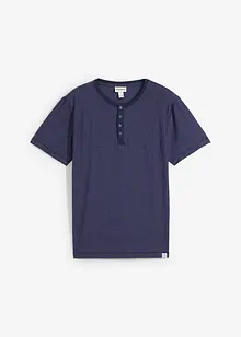 Maglia serafino a maniche corte in puro cotone, bonprix