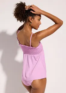 Tankini a fascia con lavorazione a punto smock (set 2 pezzi), bonprix