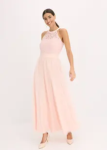 Abito lungo con pizzo e gonna di tulle, bonprix
