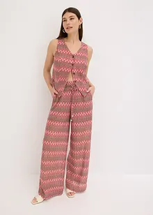 Pantaloni larghi in jersey effetto uncinetto, bonprix