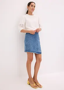 Blusa a maniche corte in misto lino, bonprix