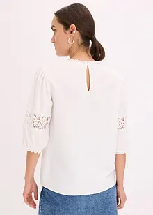Blusa a maniche corte in misto lino, bonprix