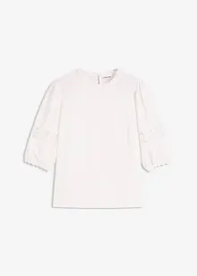 Blusa a maniche corte in misto lino, bonprix