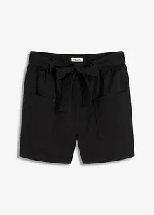 Shorts in twill con cintura da annodare, bonprix