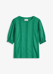Maglia traforata con volant, bonprix