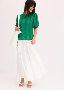 Maglia traforata con volant, bonprix
