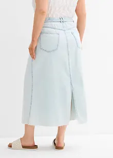 Gonna midi in jeans super soft, vita media, bonprix