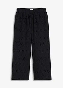 Pantaloni culotte con ricami traforati, bonprix