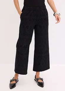 Pantaloni culotte con ricami traforati, bonprix