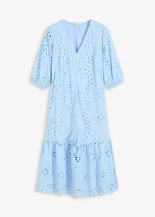 Abito midi con ricami traforati, bonprix