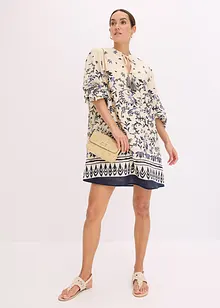 Abito corto effetto lino in stile bohémien, bonprix