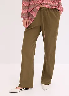 Pantaloni larghi con effetto operato, bonprix