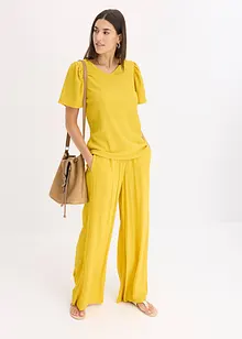 Maglia in crêpe strutturato con maniche ad aletta, bonprix