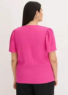 Maglia in crêpe strutturato con maniche ad aletta, bonprix